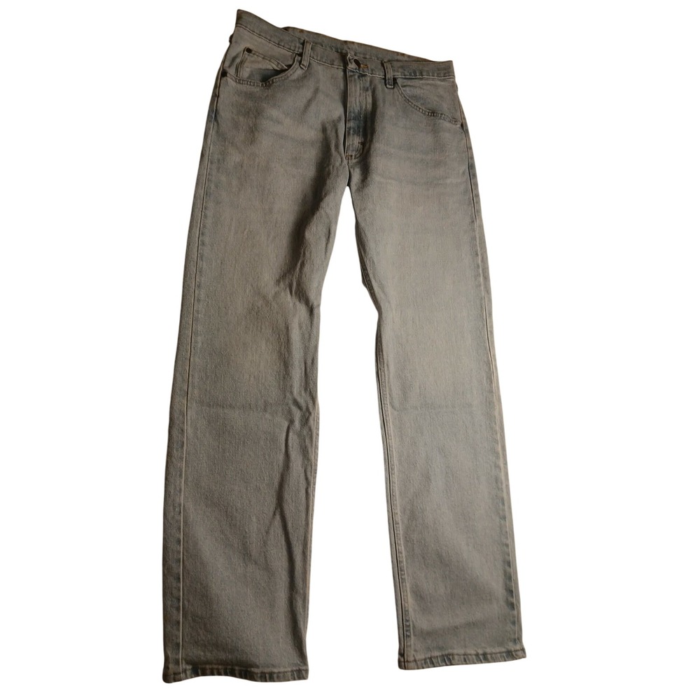 Wrangler Premium Comfort Light Wash Straight Leg Work Jeans 34x32 1096FXVBI